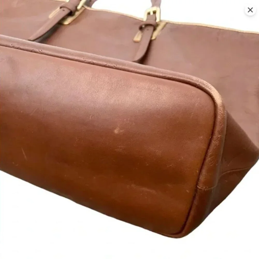 Longchamp Brown Leather Embossed Logo Pliage Bag - Picture 9 of 13